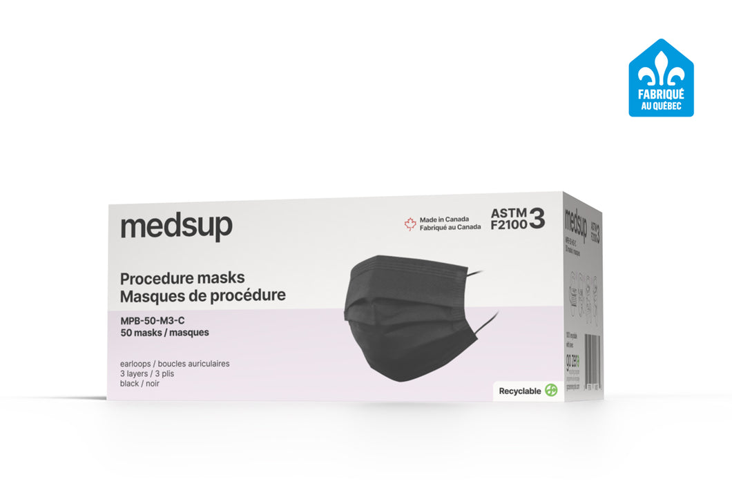 Black Medical Procedure Masks