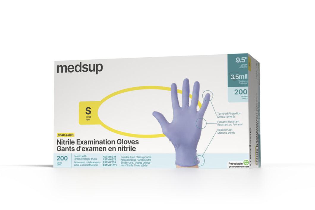 Nitrile examination gloves 3.5 mil