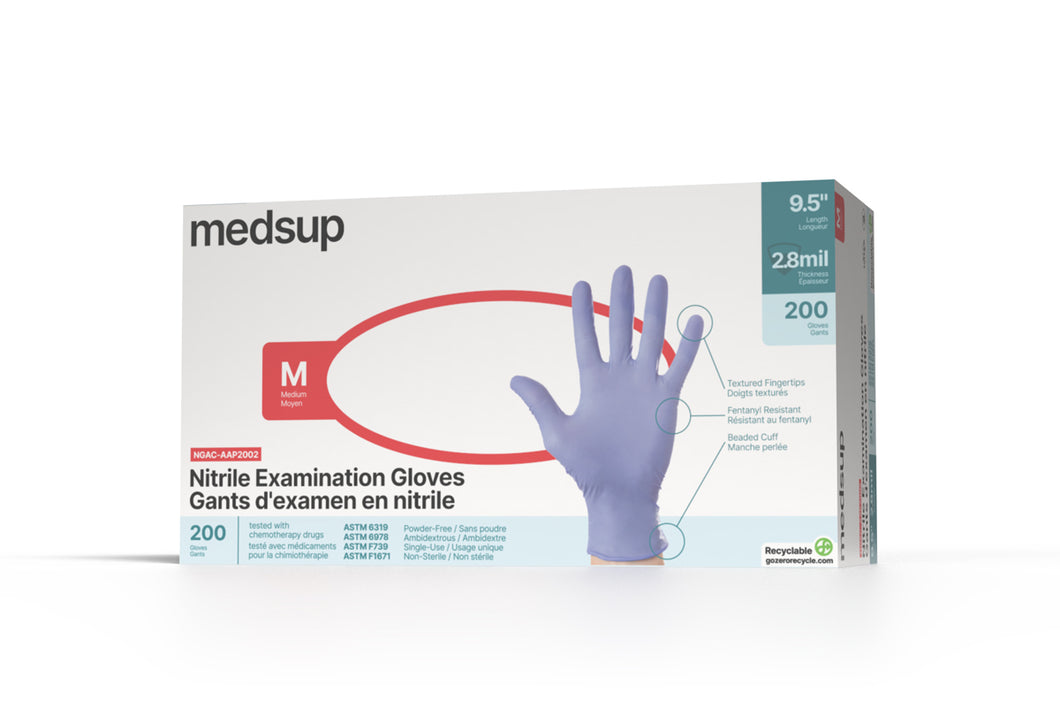 Nitrile examination gloves 2.8 mil